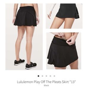 Lululemon Play off the Pleats Tennis Skirt Black Size 6